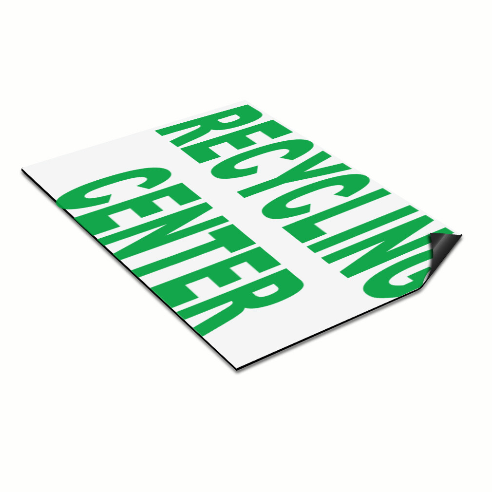 Car Magnet Set of 2 Recycling Center Green Car Advertising Industrial Sign