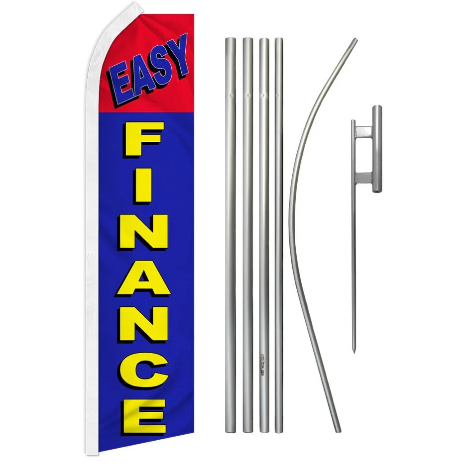 Easy Finance Swooper Advertising Flag & Pole Kit