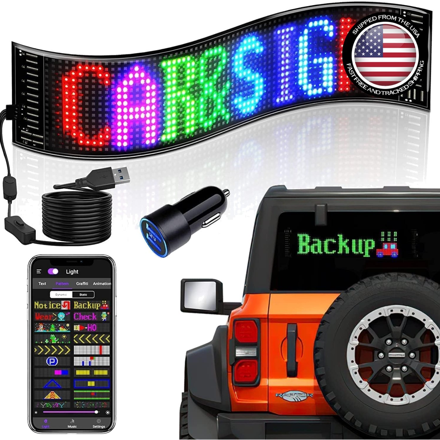 High-Quality LED Sign 14.6”x3.6” – Customizable Scrolling Messages for Events