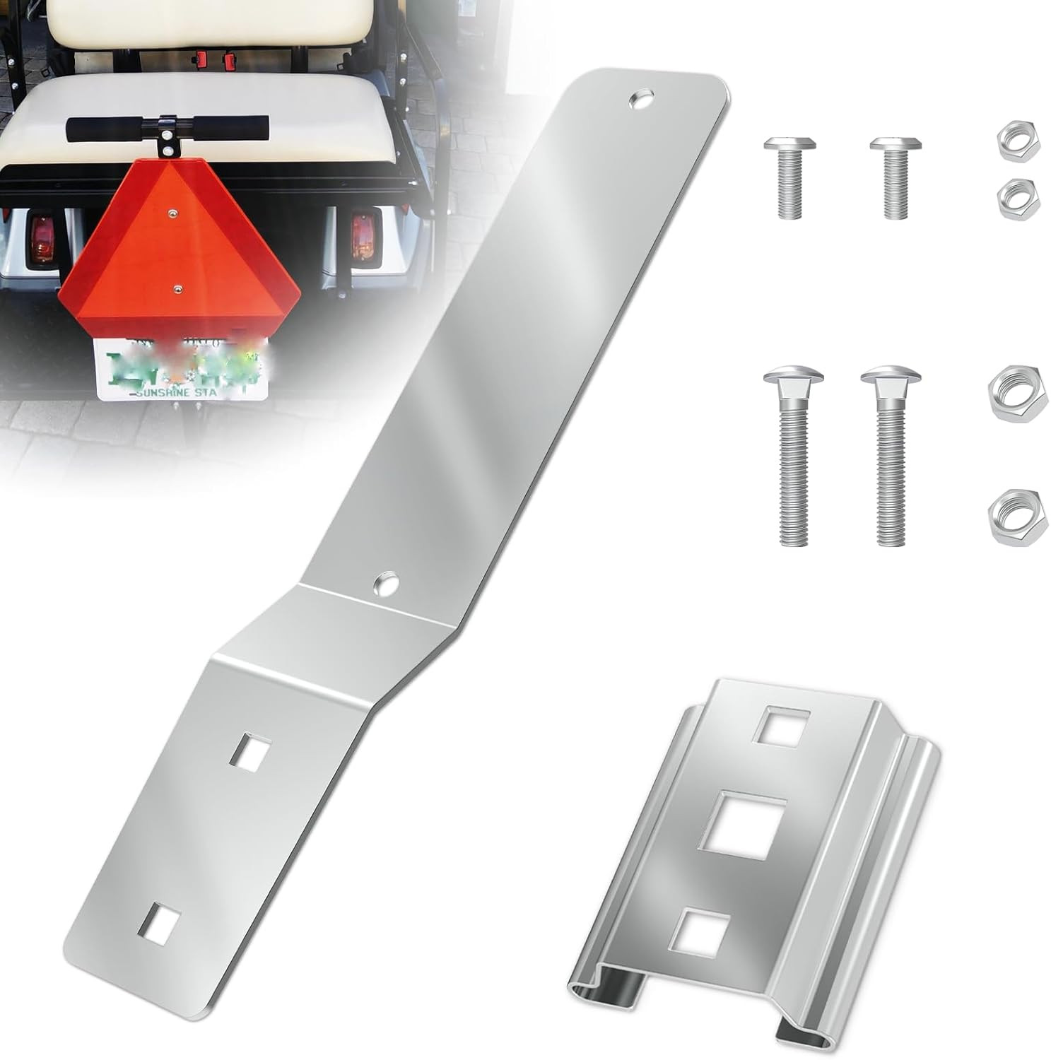 Slow Moving Vehicle Sign Bracket Vehicle Sign Mounting Bracket for Tractor or Go