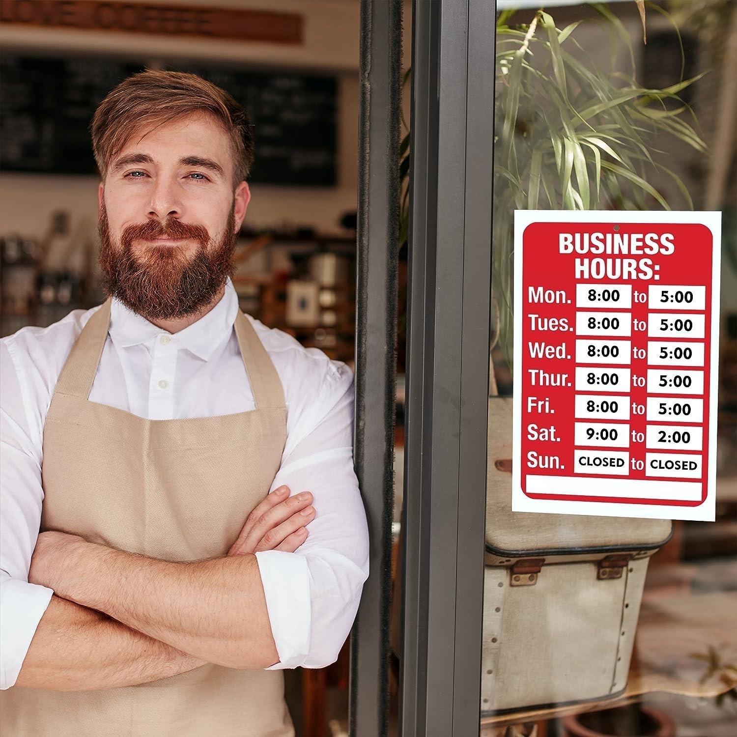 Vinyl Business Hours Sign, Easy Install 11.7 x 7.7 in – Maximize Customer Visits
