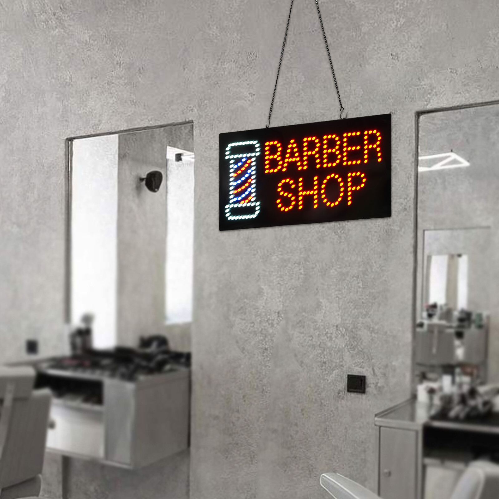 Barber Shop Sign LED Light Sign Business Sign Display 60*30cm/23.61″ x 11.81″