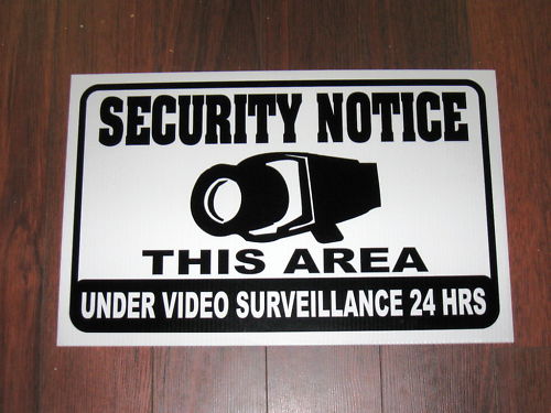 Security Sign: This Area Under 24 hr Video Surveillance
