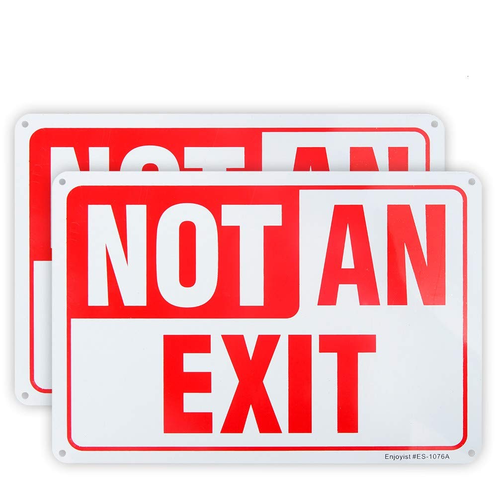 2PCS Not an Exit Sign 10″x7″ Reflective Rust-Free Aluminum UV-Protected