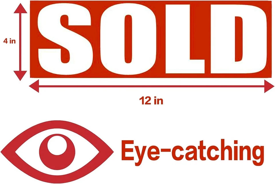 Sold Sign for Estate Rider,Reusable Magnetic and Adhesive Sticker Option,Sign fo