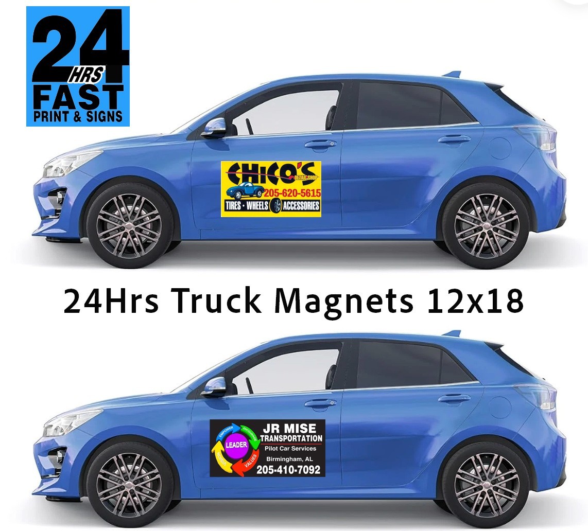 2 PER SETS – 24×18 IN CUSTOM CAR MAGNET MAGNETIC AUTO TRUCK SIGN MADE IN THE USA