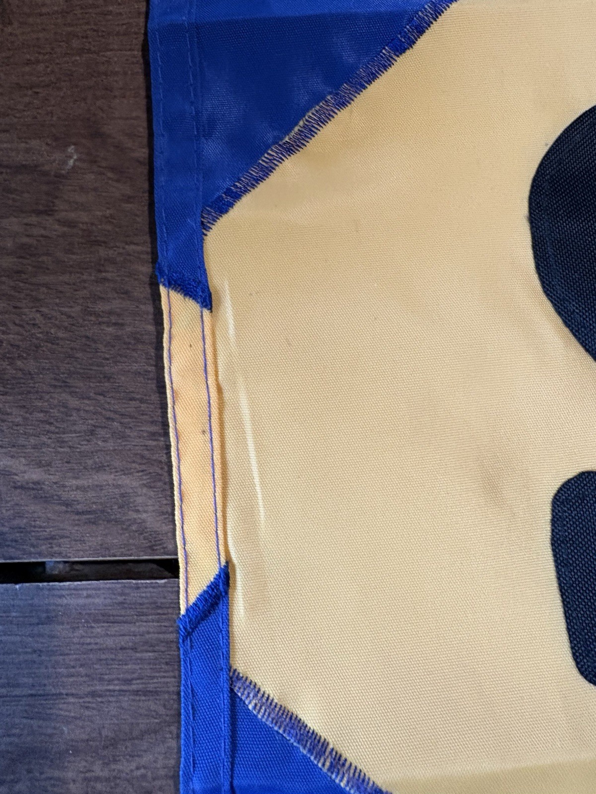 SALE Two Sided Grommets Sewn Letter Nylon Retail Banner Yellow Blue & Black (2)