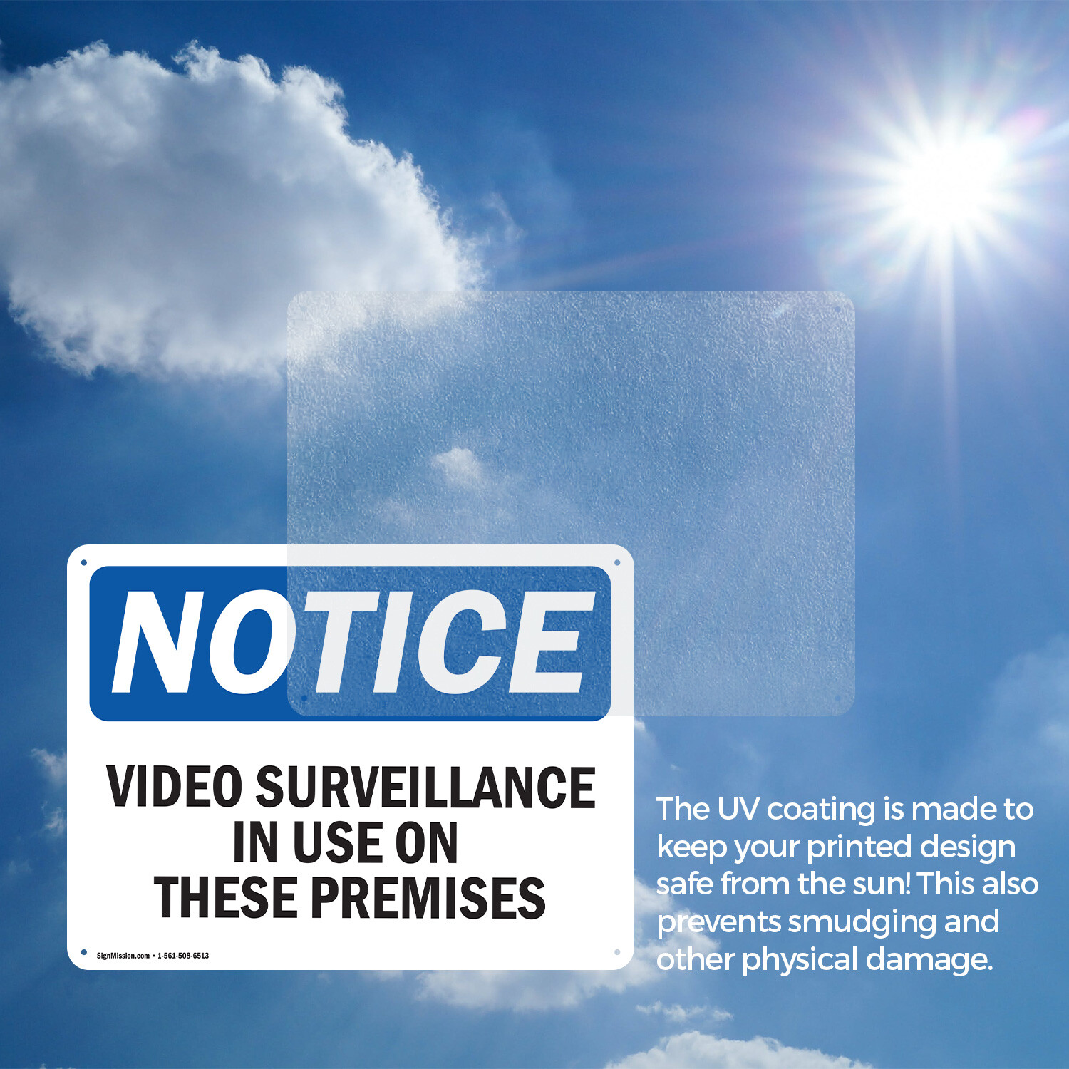 (2 Pack) Video Surveillance In Use On These Premises OSHA Notice Sign Decal