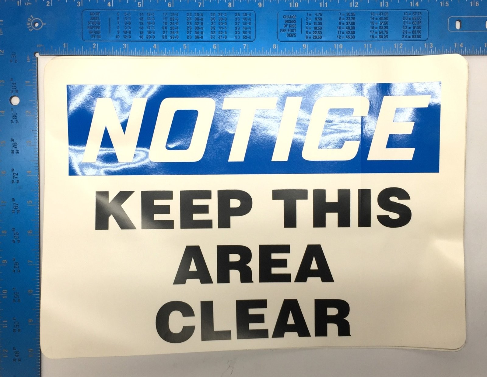 Unbranded 14″x10″ “Keep This Area Clear” Adhesive Back Decal [Lot of 3] NOS