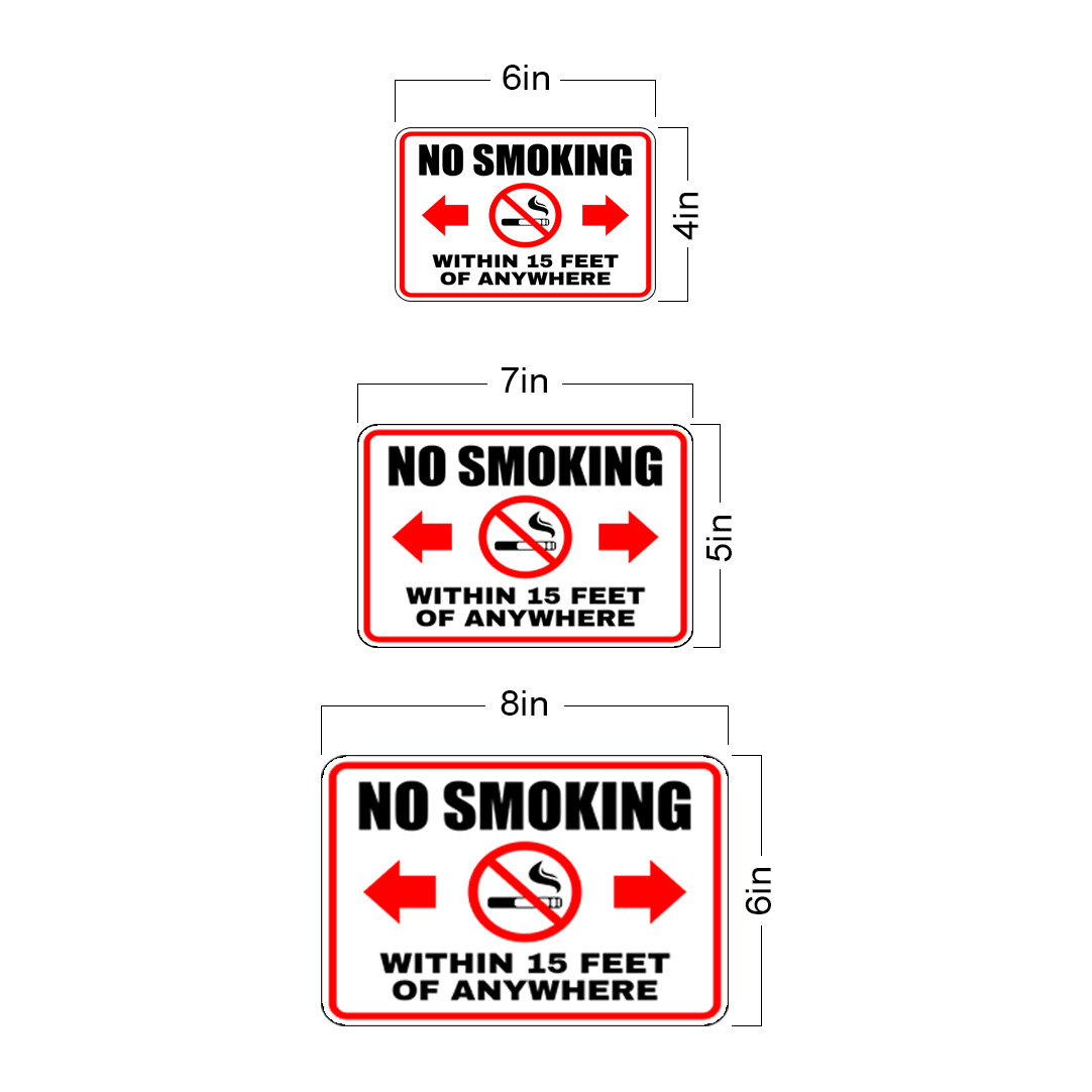 Classic Framed Plus No Smoking Within 15 Feet Of Anywhere Wall or Door Sign