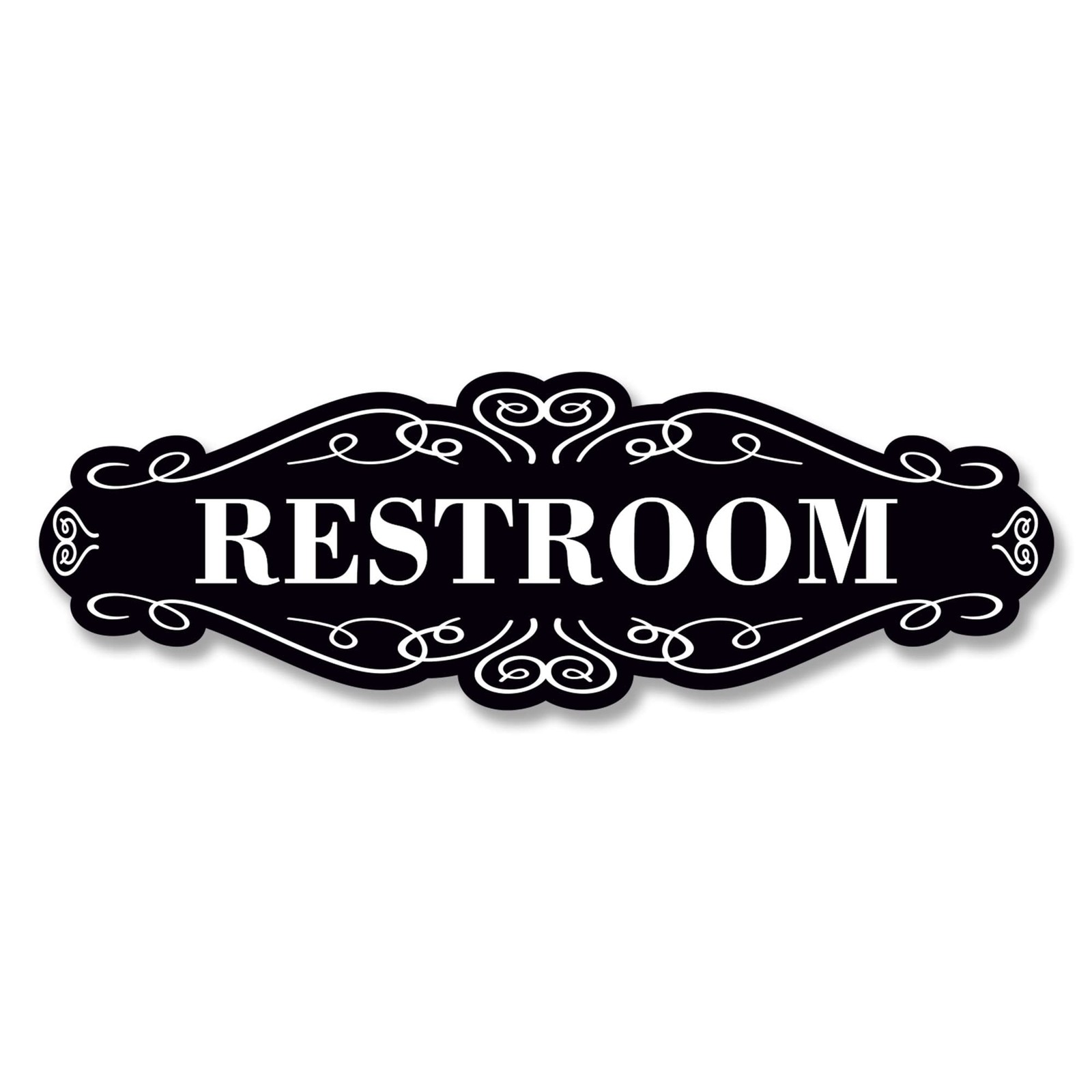 Restroom Sign for Door 9×3 Dibond Self-Adhesive Unisex Bathroom Sign Modern