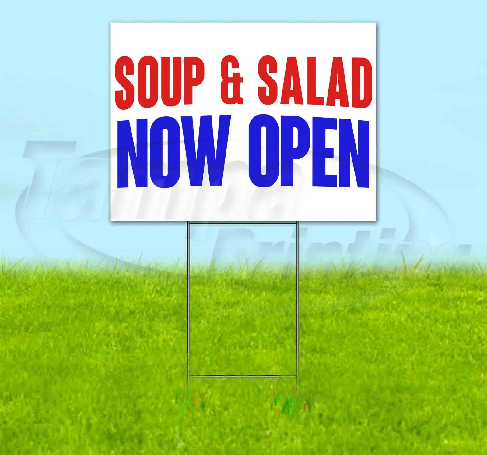 SOUP & SALAD NOW OPEN Yard Sign Corrugated Plastic Bandit Lawn Decorations USA