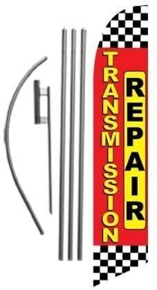 Transmission Repair Advertising Feather Banner Swooper Flag Sign with Flag…