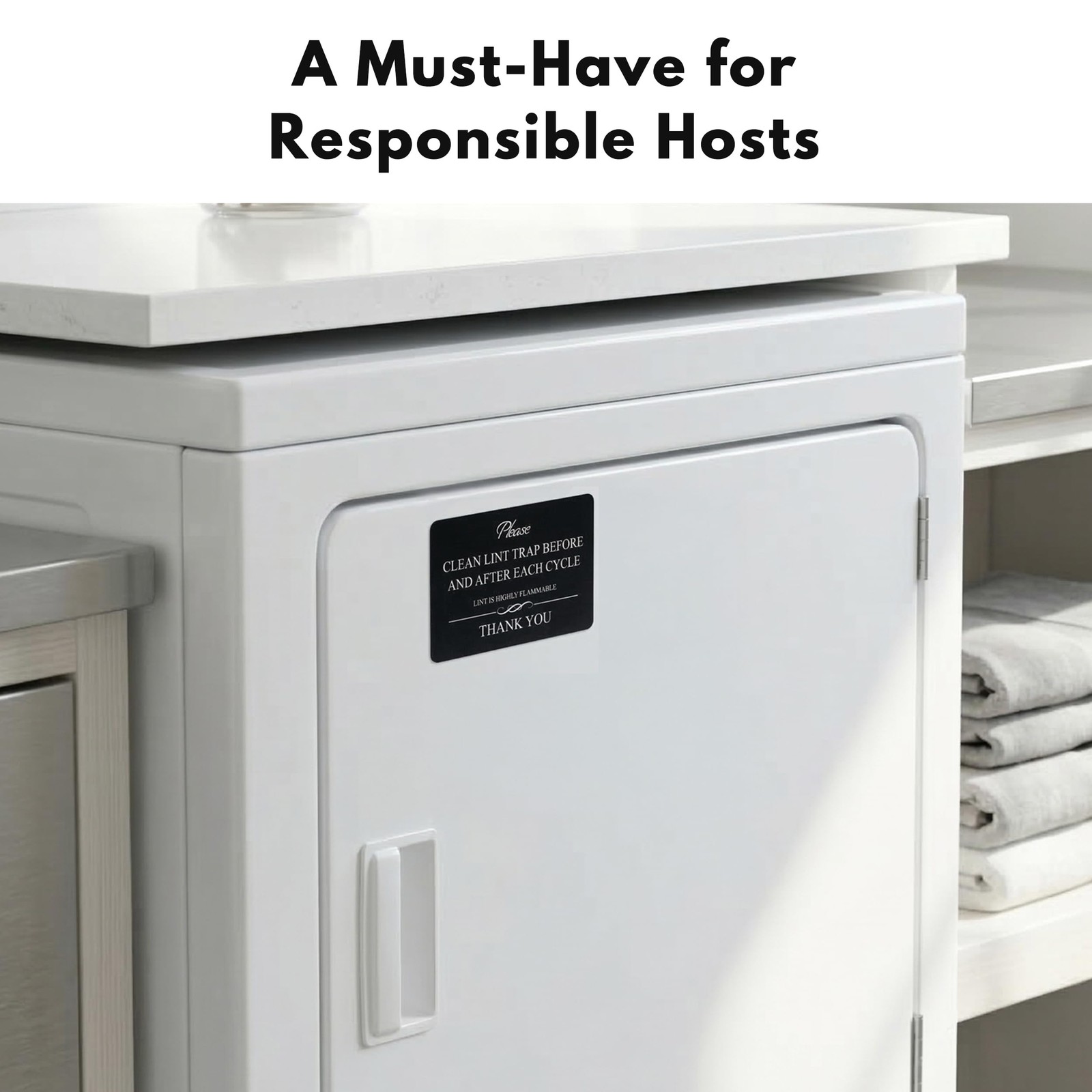 Clean Lint Trap Sign (Magnet 4.75 x 3.5 in) – Airbnb Essentials for Hosts