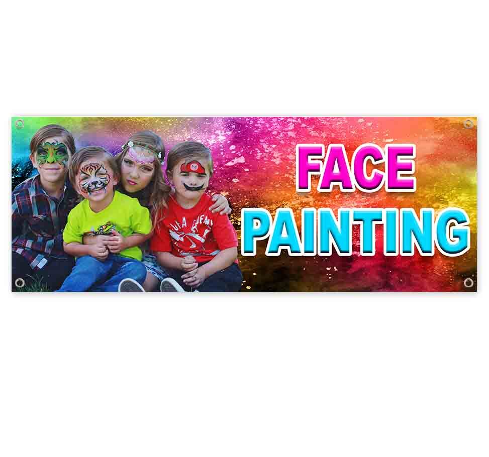 FACE PRINTING CLEARANCE BANNER Advertising Vinyl Flag Sign INV BODY ART TATTOOS