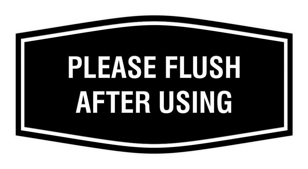 Fancy Please Flush After Using Sign Black – Large 1 Pack