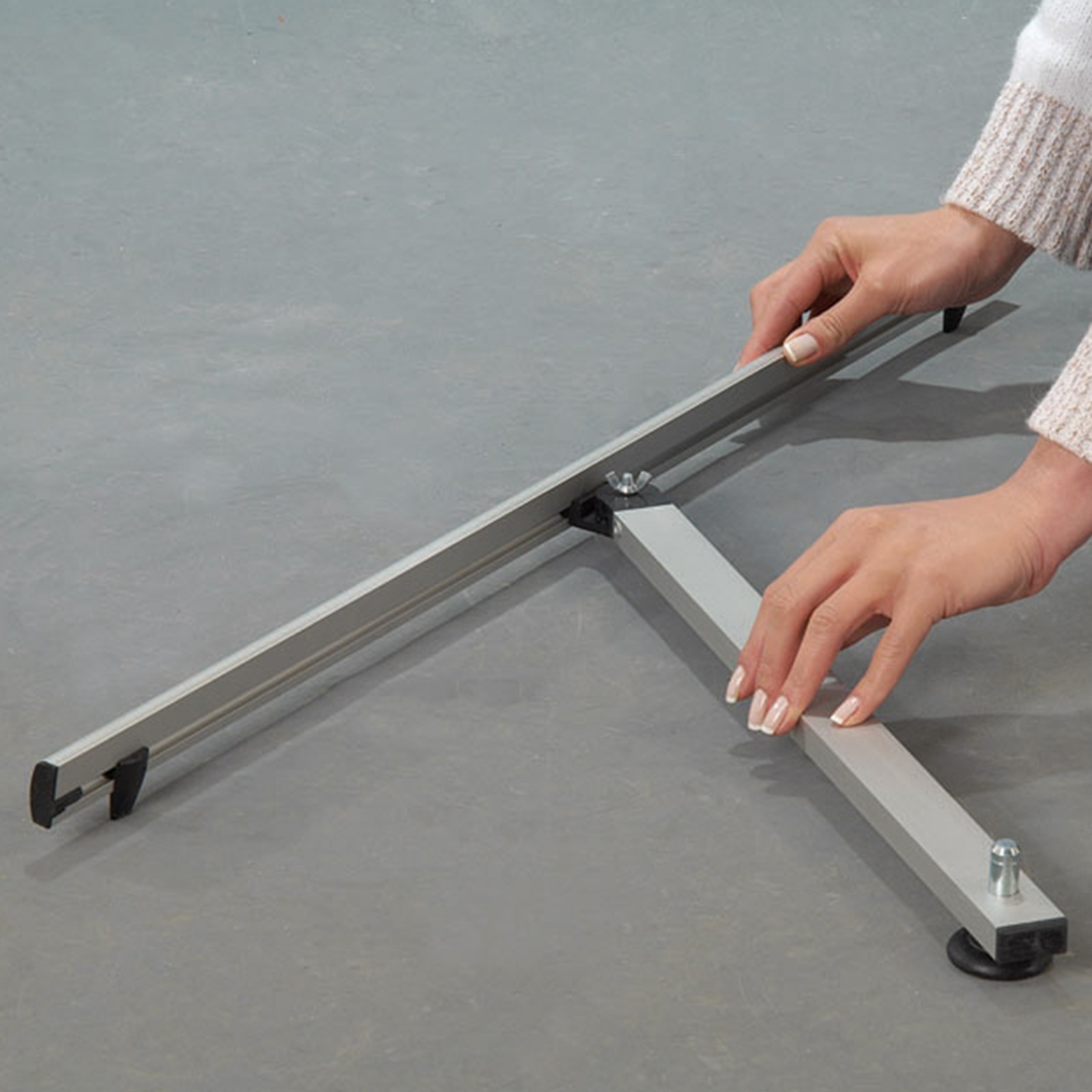 Quick Banner Holder Stand – L Shaped – 39.37×78.74 inch – Silver Aluminum