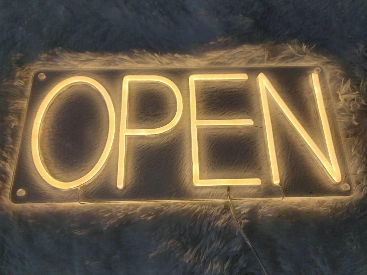 Bright LED Open Sign for Indoor/Outdoor Use – Waterproof with Remote 16.5×7.5