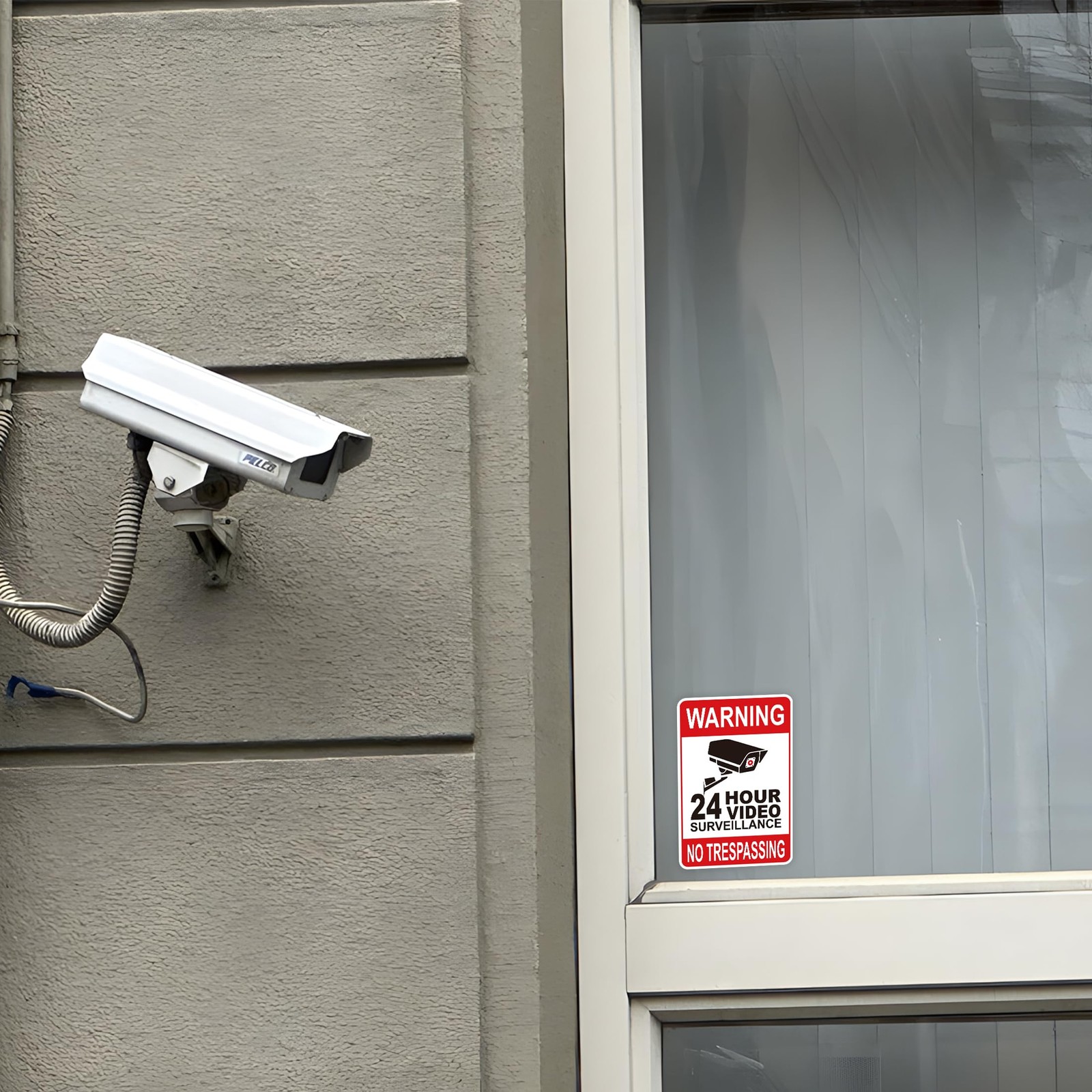 6PCS Video Surveillance Warning Sign，SelfAdhesive Durable Vinyl Security Came…