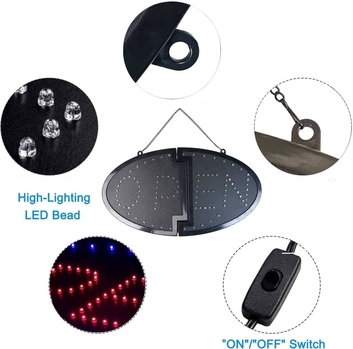 LED Open Sign, 19″x10″ Bright High Visibility Advertisement Board Electric Di…