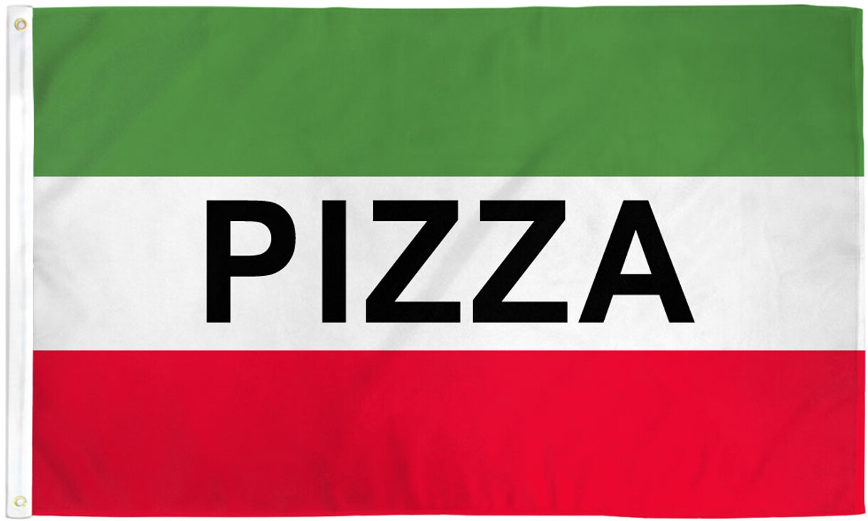 Pizza Flag 3x5ft PIzza Banner Sign Pizzeria Flag Fresh Hot Pizza Red/Green/White