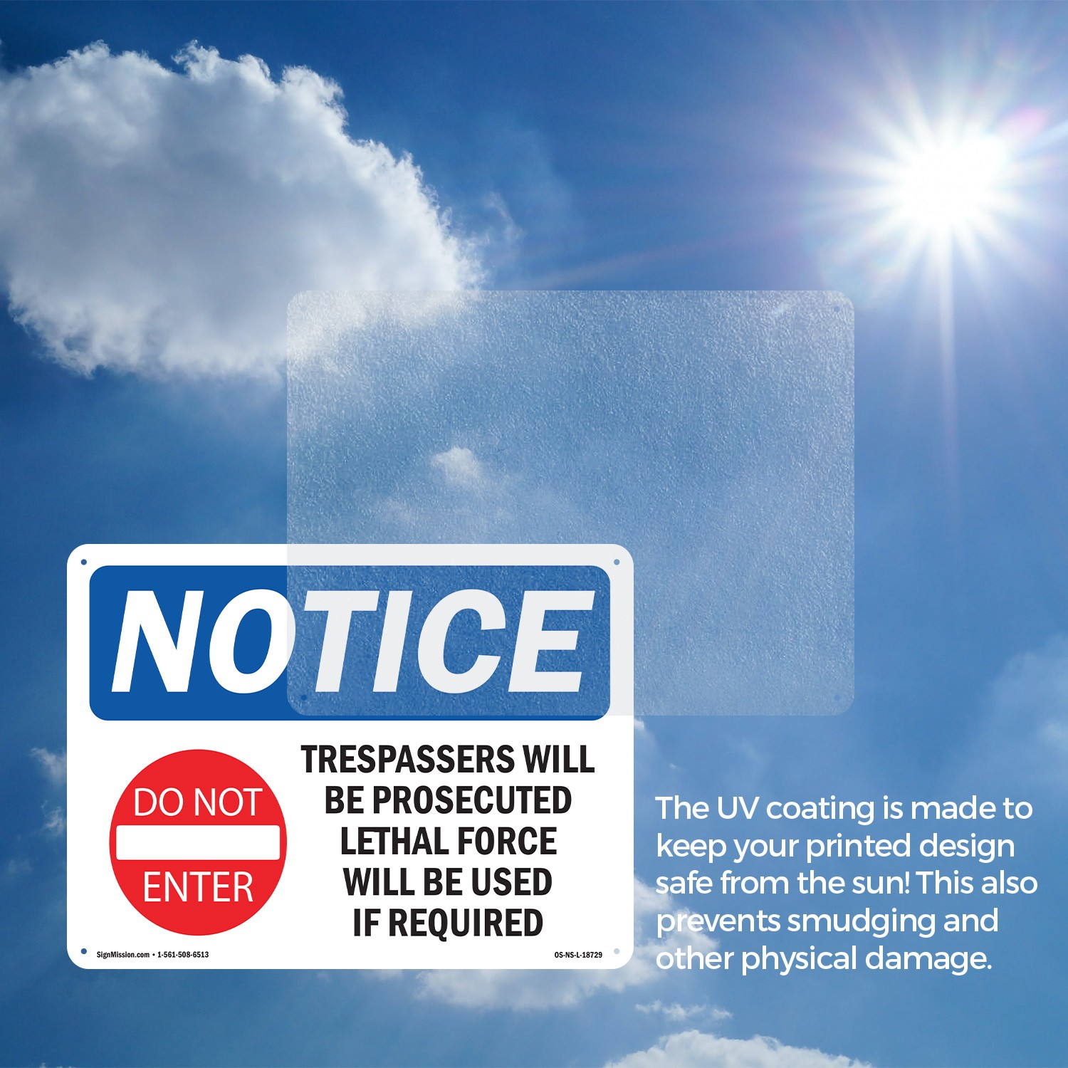 Trespassers Will Be Prosecuted OSHA Notice Sign Metal,, Decal 5 or 10 Pack