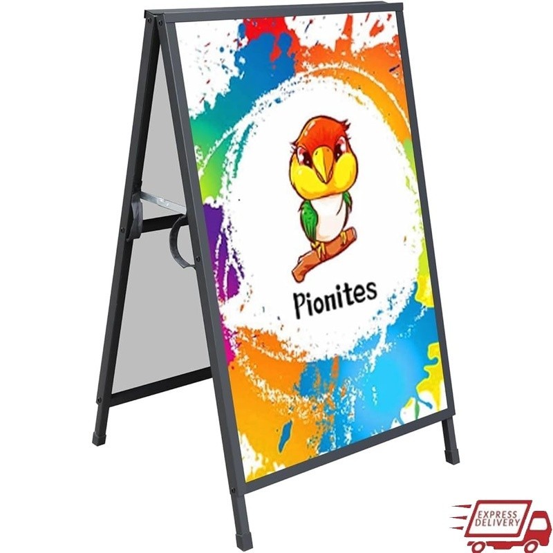 A Frame Sidewalk Sign Double Sided Metal Poster Display Outdoor Indoor Use