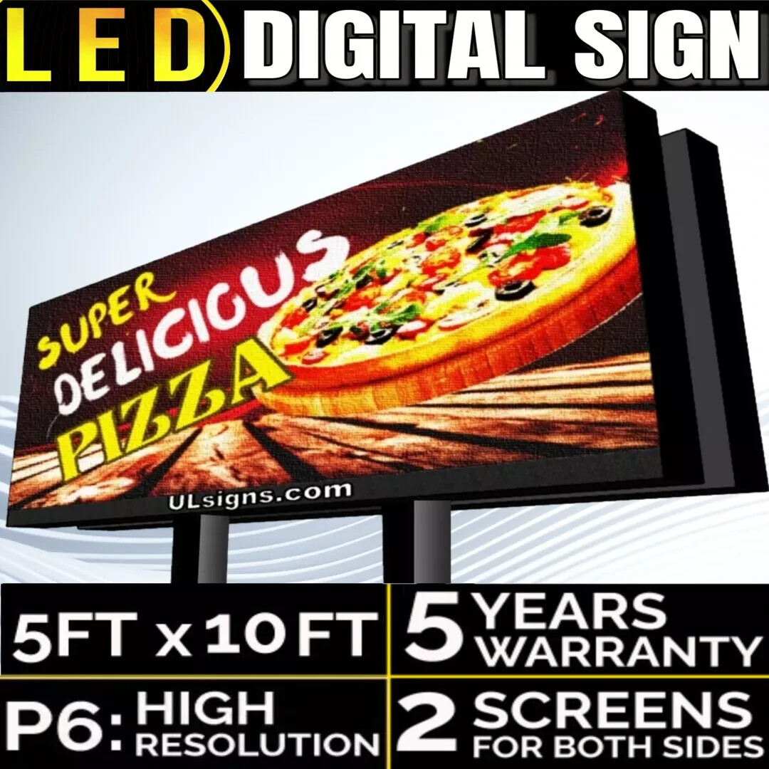 P6 (Double-Sided) 60″ X 120″ LED Sign | Full-Color Programmable Outdoor Display