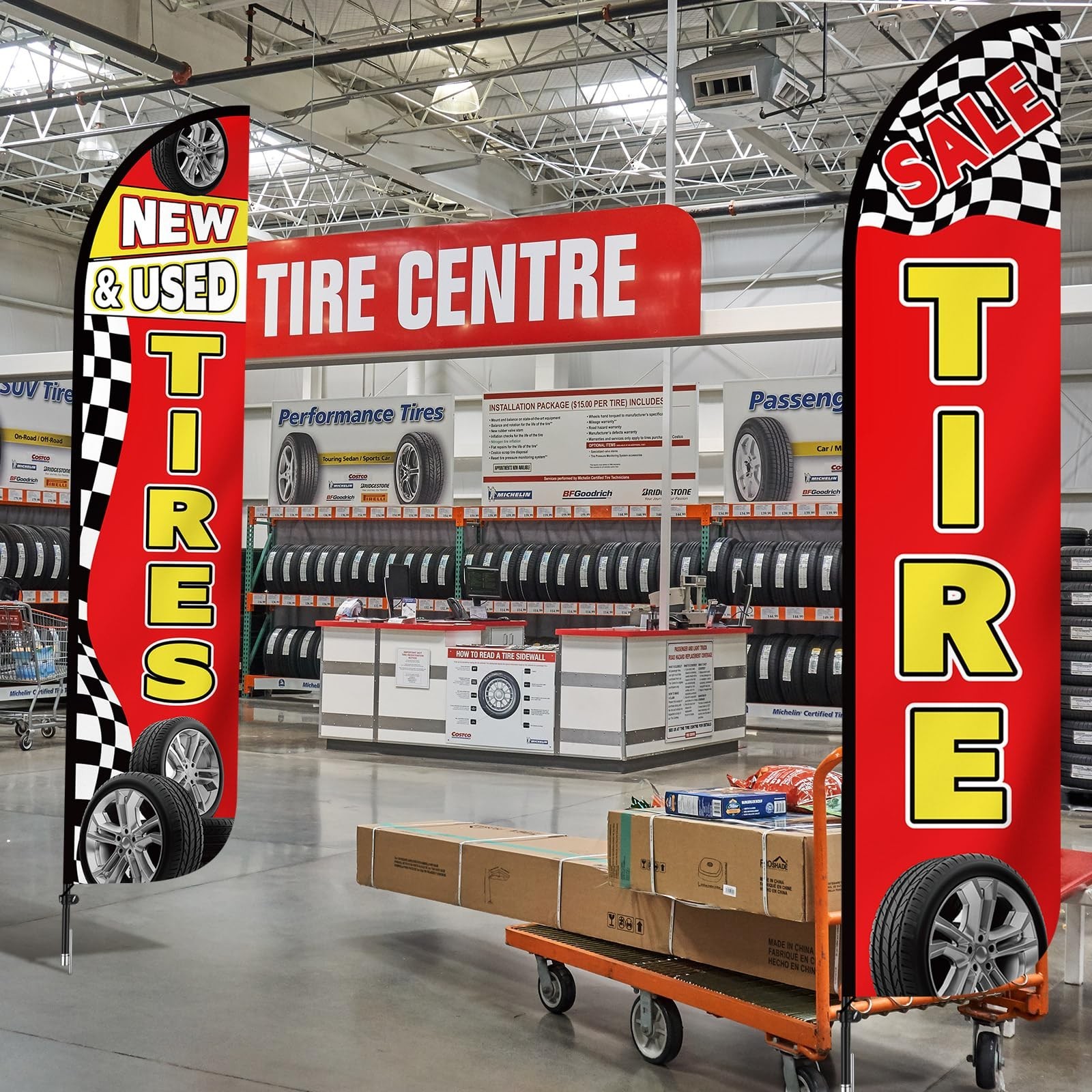 Remagr 2 Pack 15 Feet Tire Sale King Flags New and Used Tires Shop Feather Fl…