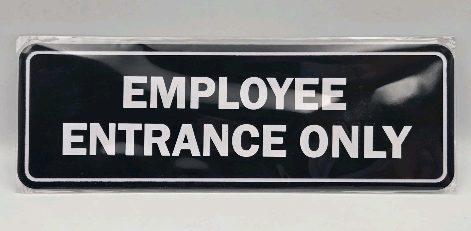 Signs ByLITA Standard Employee Entrance Only Sign Navy Blue White Large NEW