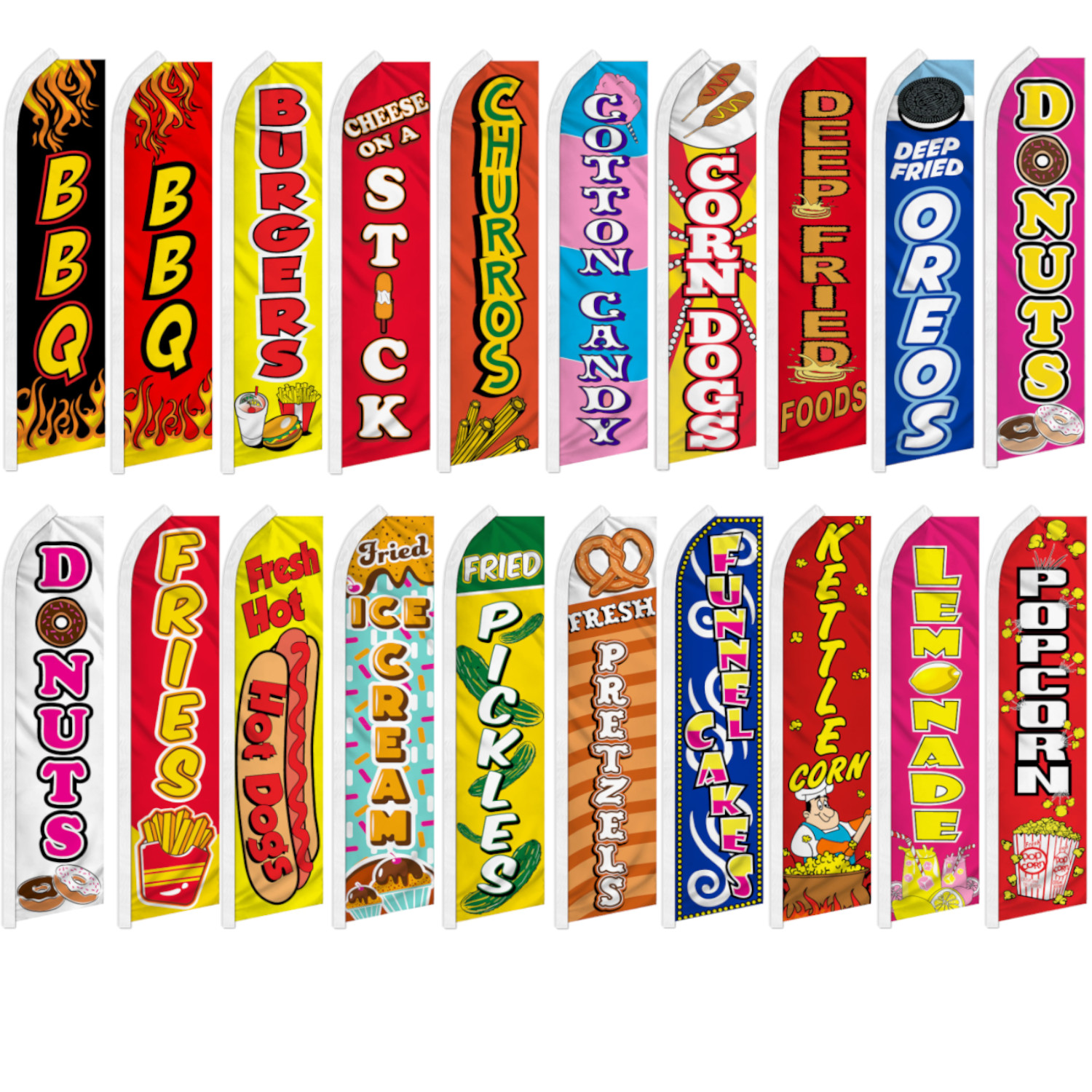 Fair Food Swooper Feather Flutter Flag Deep Fried Concessions