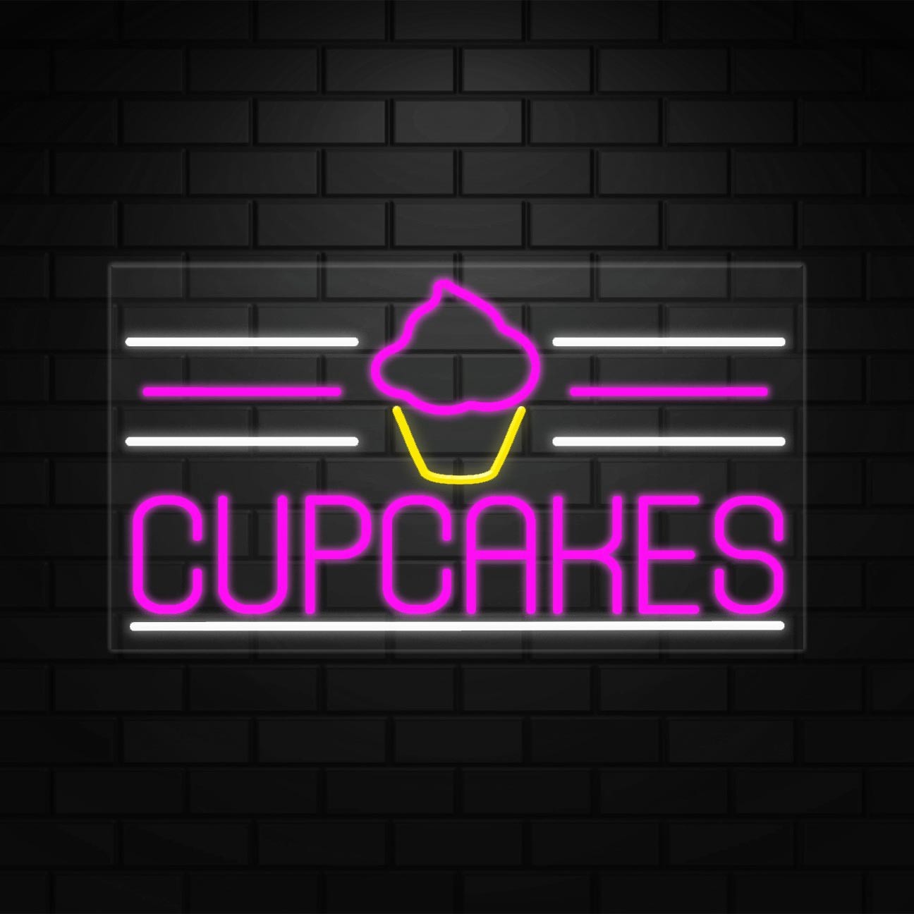 Cupcakes Sign for Business Displays | LED Flex Neon | 37″W x 20″H x 1″D