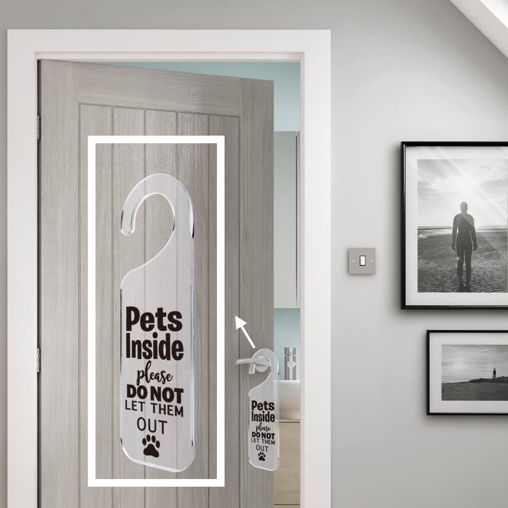 Engraved Acrylic Door Hanger Handle Do Not Disturb Sign Pet Inside Home Decor