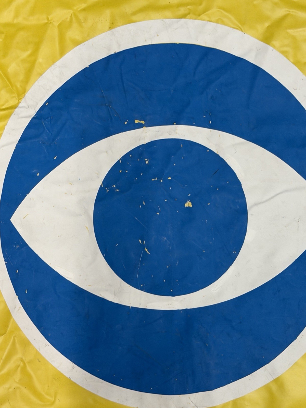 1970’s CBS Sports Vinyl Banner Sign Huge 51×88 National Flag Display Co Field TV