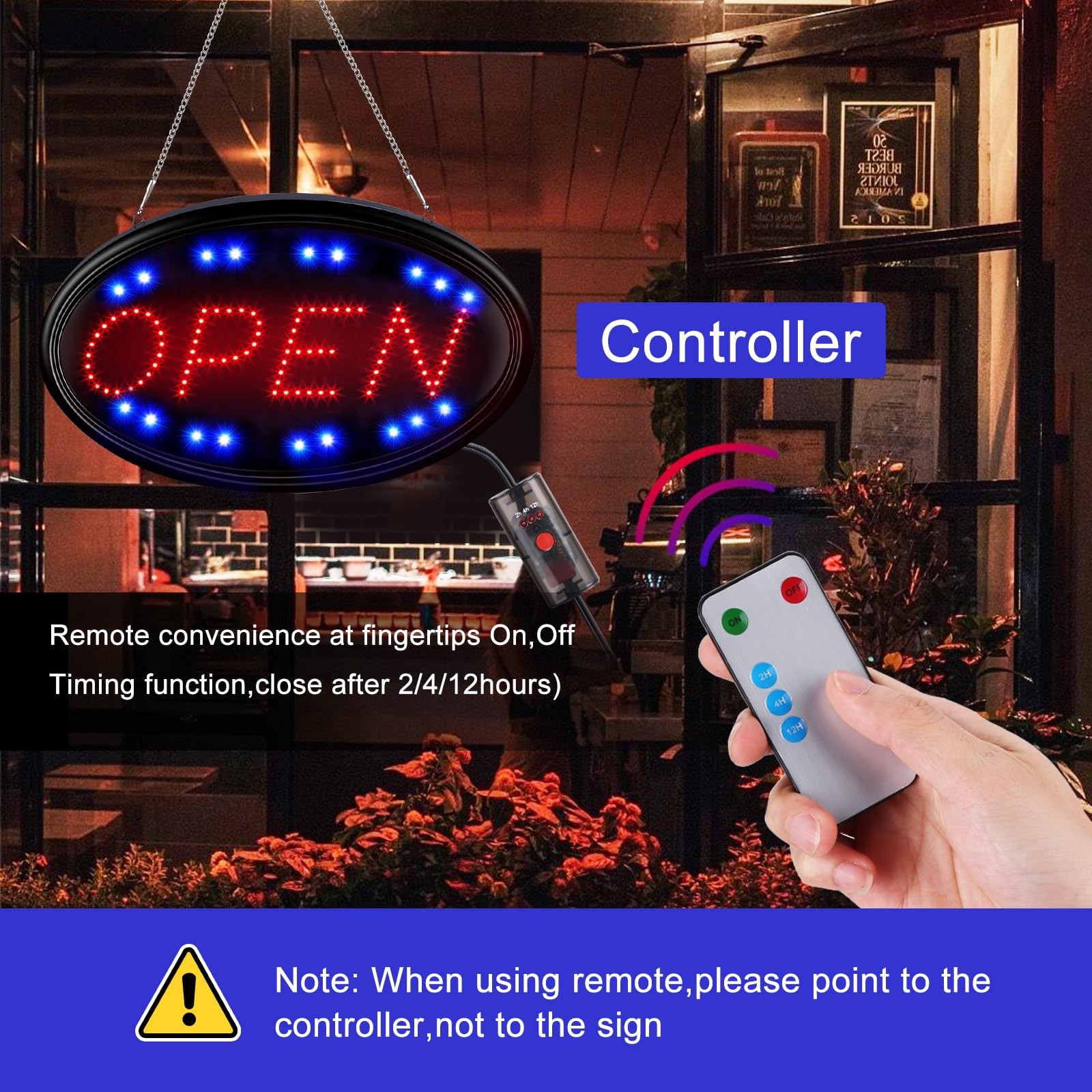 LED Open Sign, FITNATE Large 23×14 inch Business Open Sign with Remote Electr…