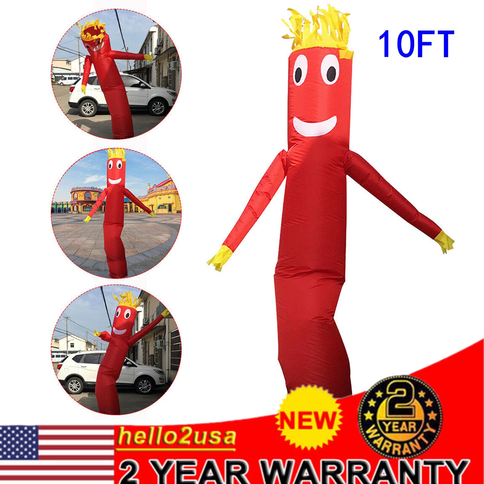 10ft Inflatable Tube Man Wind Sky Wavy Dancer Advertising Air Puppet No Blower