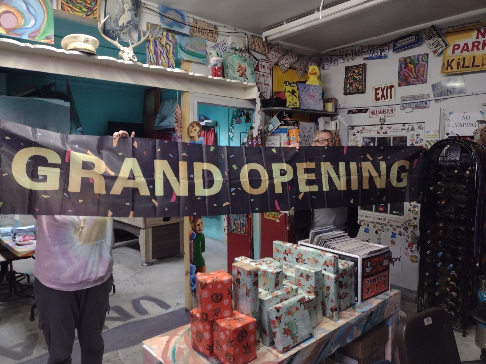 18 Inche x 10 ft GRAND OPENING Banner Sign Store Sale Retail Fabric