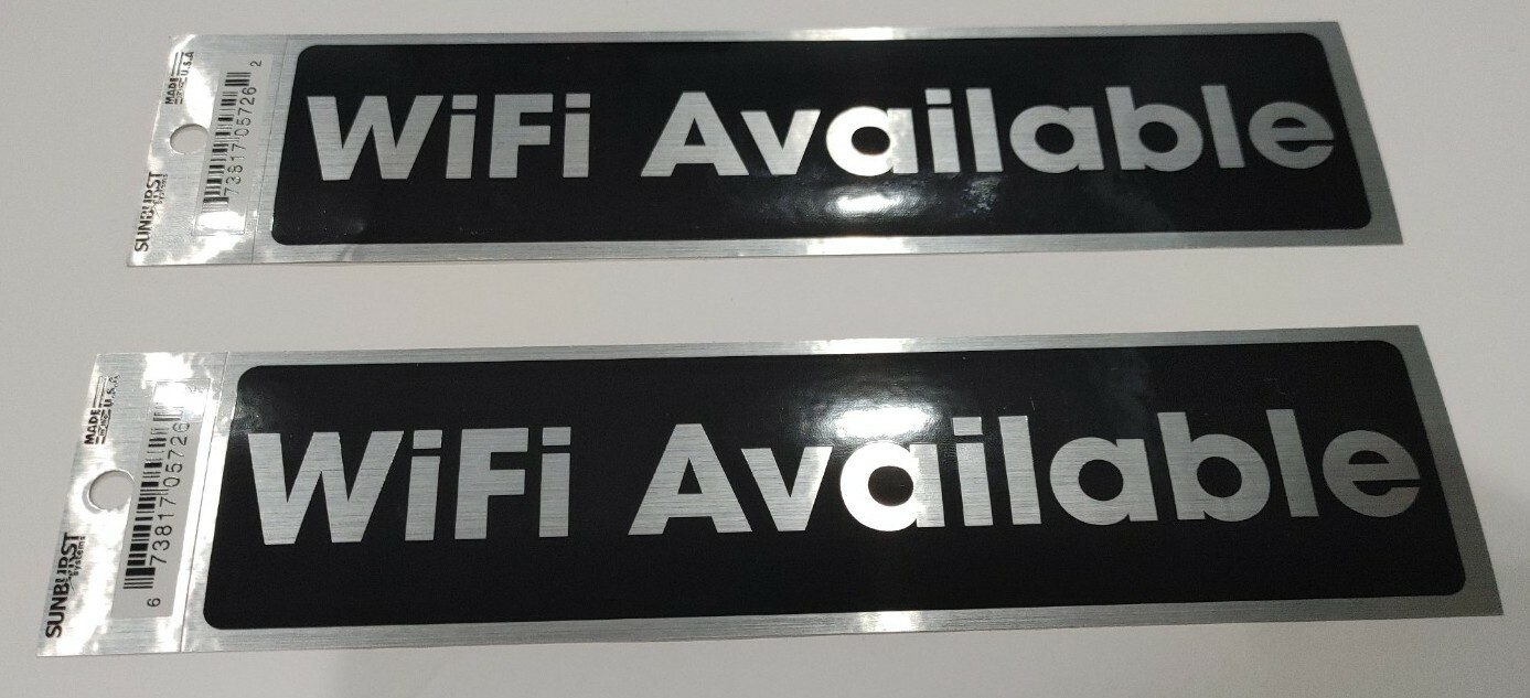 (2) WIFI Wi-Fi Available Window Sticker Decal Made In The USA