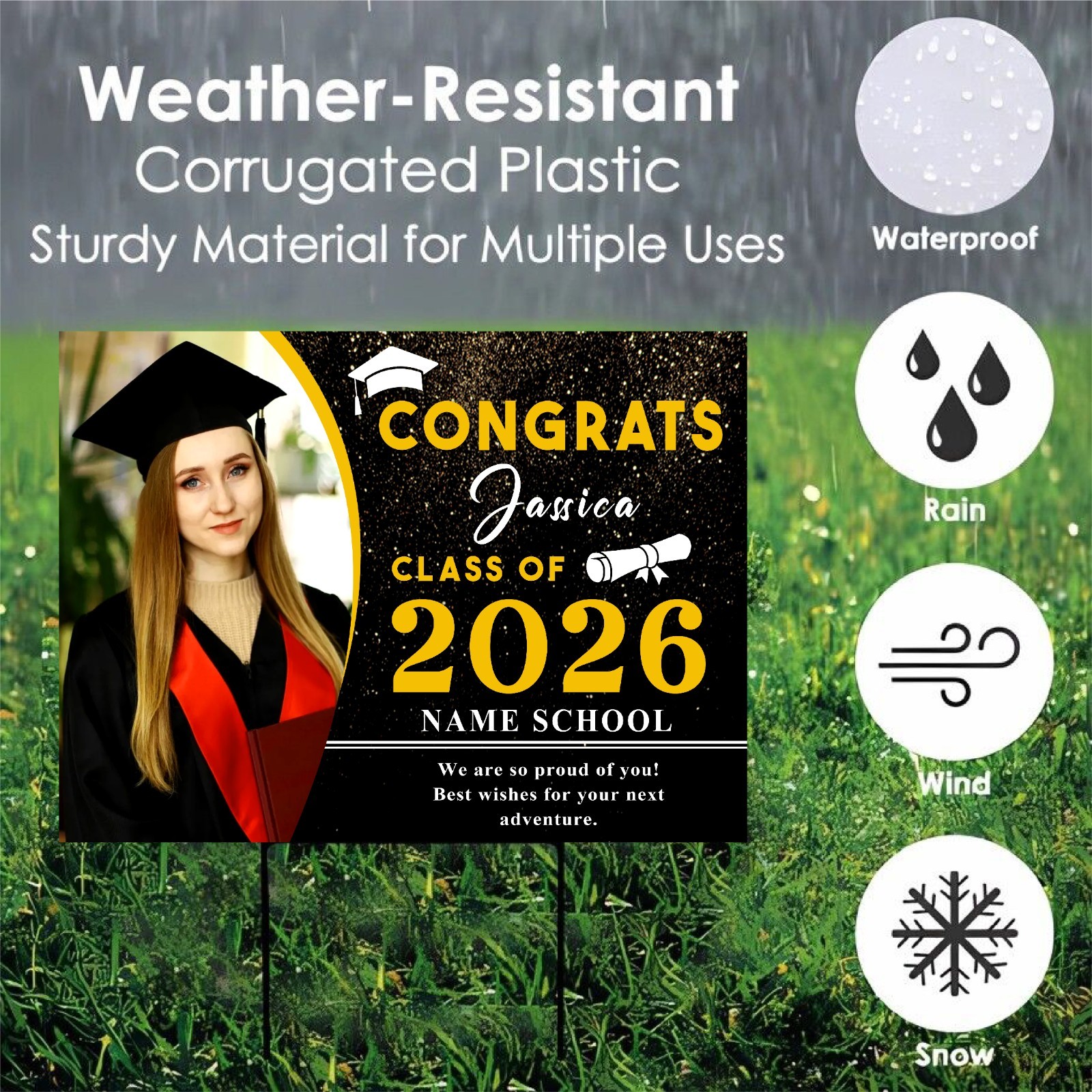 Personalized 2025 Graduation Decorations-Congrats Grad Yard Sign Decoration
