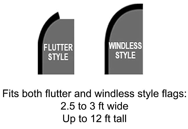 POLE + SPIKE kit for Swooper Feather Flag Windless or Flutter – HYBRID – 1 PACK