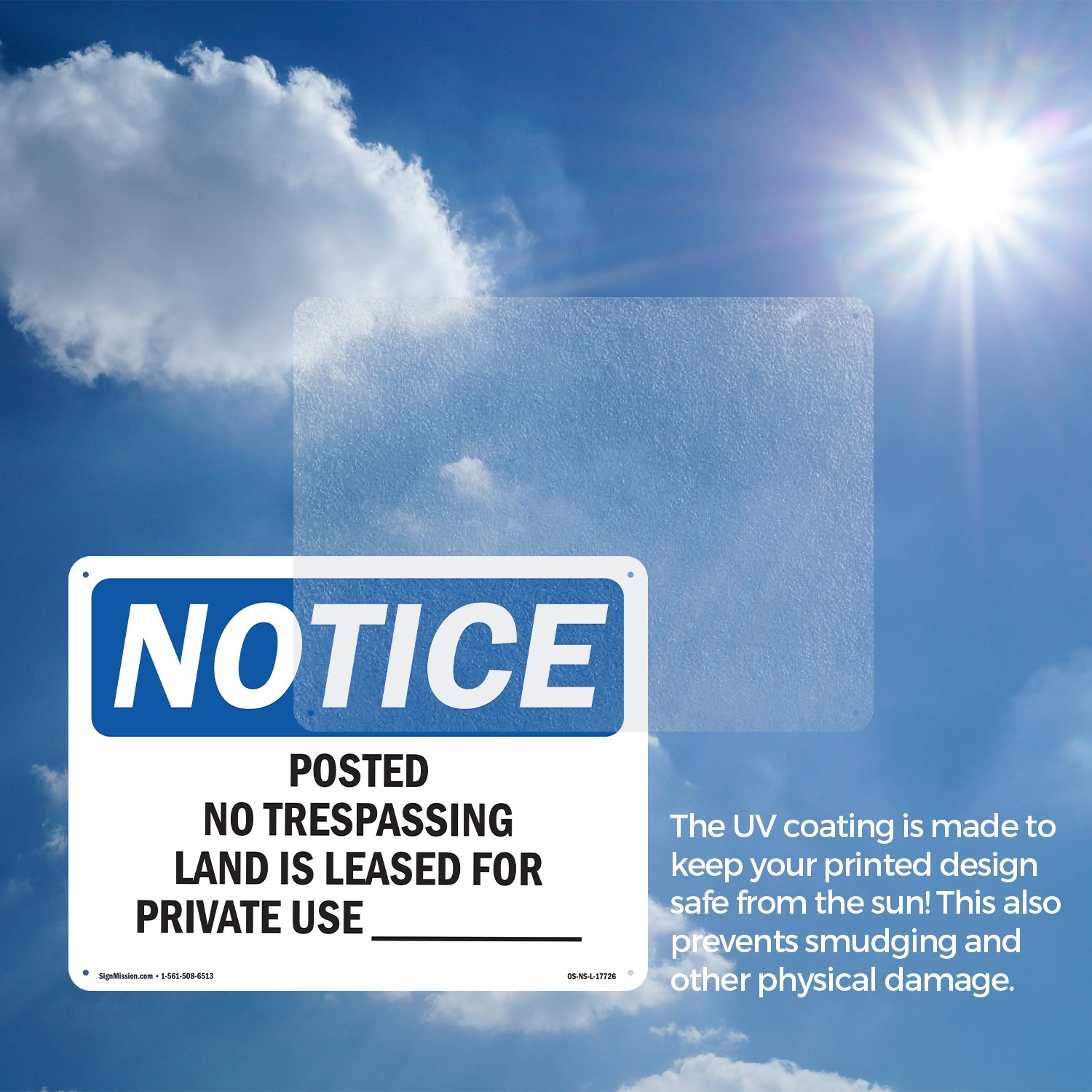 Posted No Trespassing Land Is Leased For OSHA Notice Sign, Decal 5 or 10 Pack