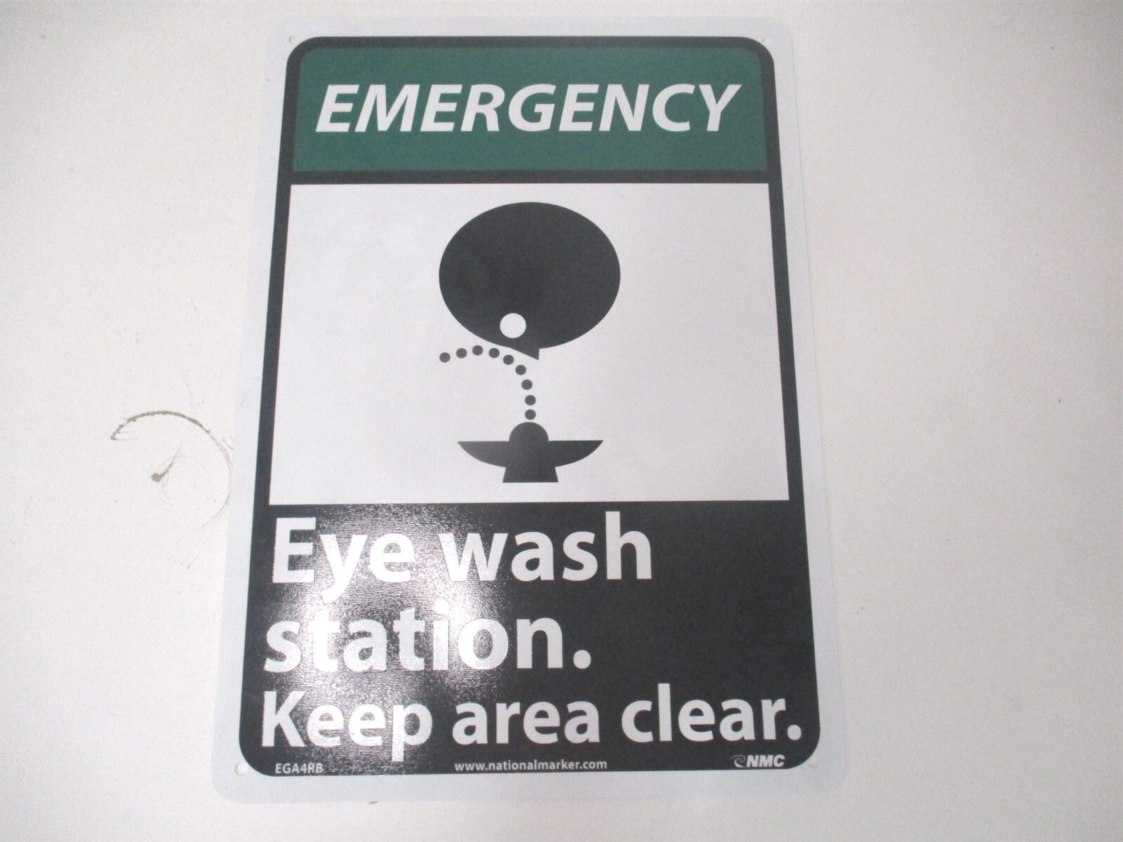 NMC (EGA4RB) 10″ x 1″ x 14″ Emergency – Eye Wash Station – Keep Area Clear Sign