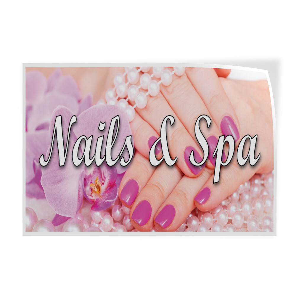 Decal Stickers Nails& Spa Business B Vinyl Store Sign Label Business