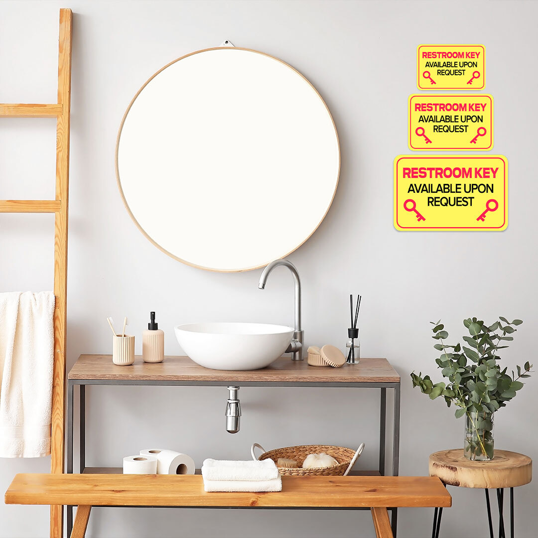 Classic Framed Plus Restroom Key Available Upon Request Door or Wall Sign