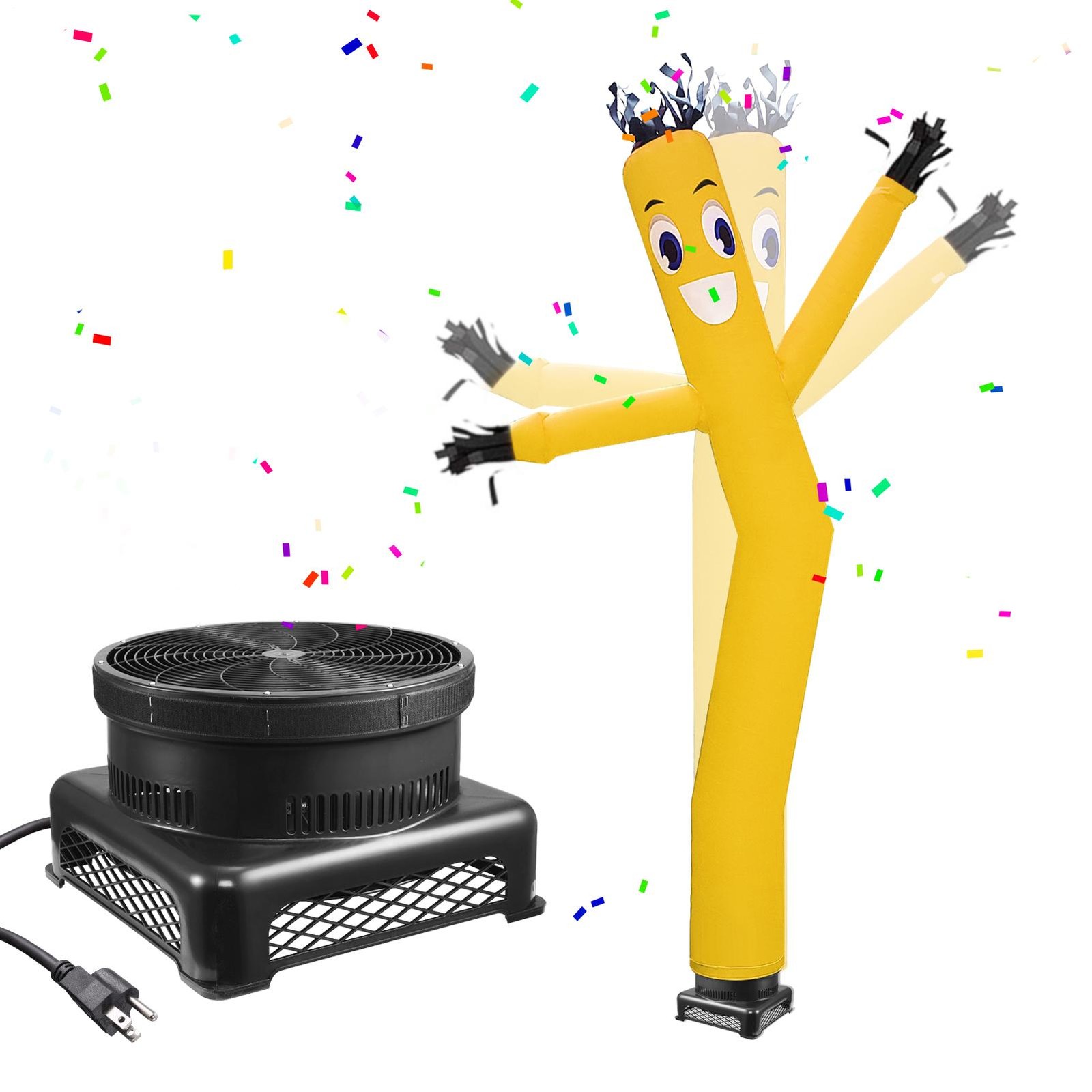 20ft Yellow Inflatable Dancing Sky Puppet Tube Man with Blower for Events