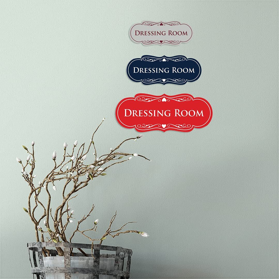 Dressing Room Sign Large Light Gray Designer Decorative Door Sign 1 Pack