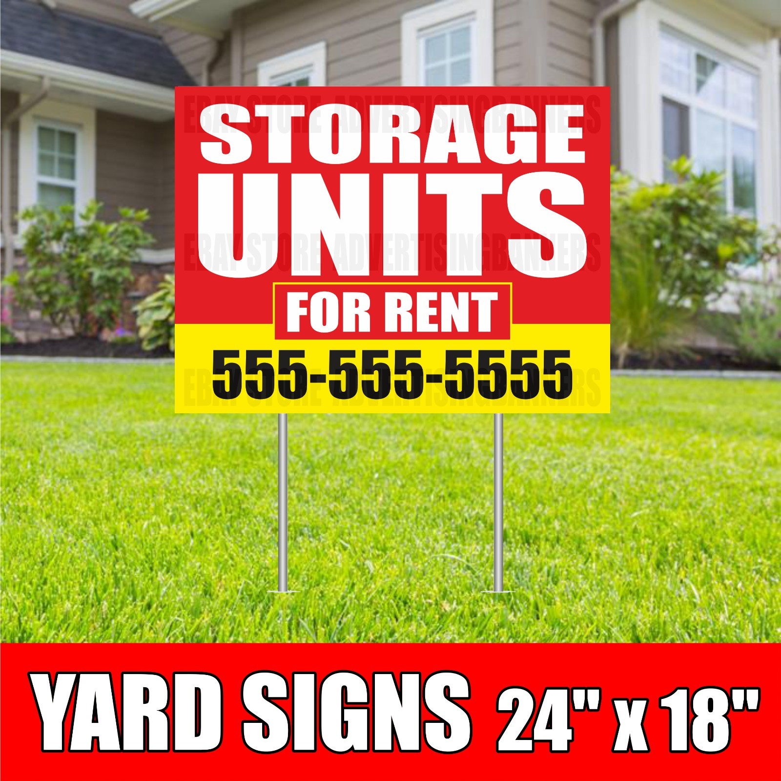STORAGE UNITS FOR RENT Yard Sign with H-Stake realtor custom phone