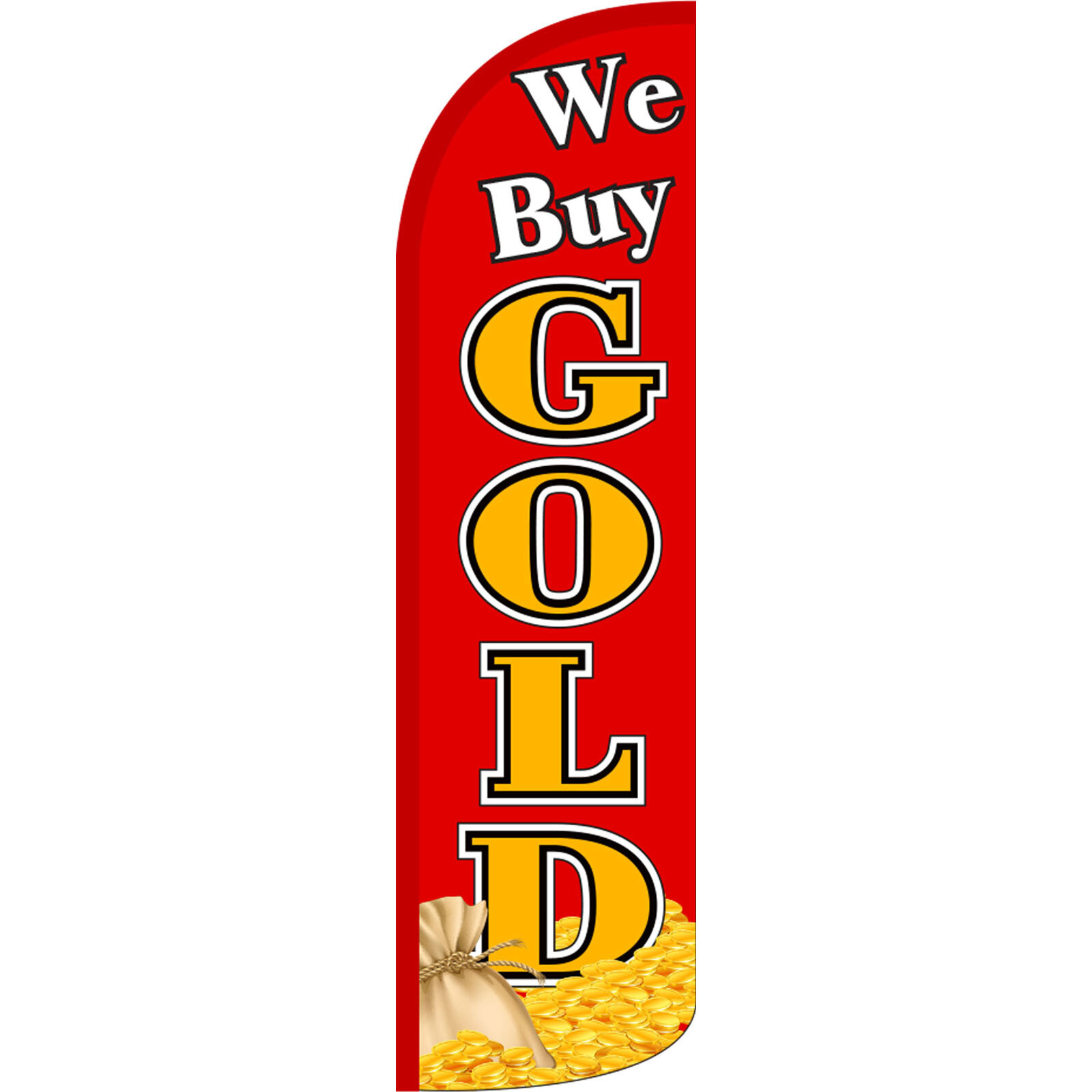 We Buy Gold 3 ft X 11 1/2 ft Windless Swooper Flag (Flag Only)