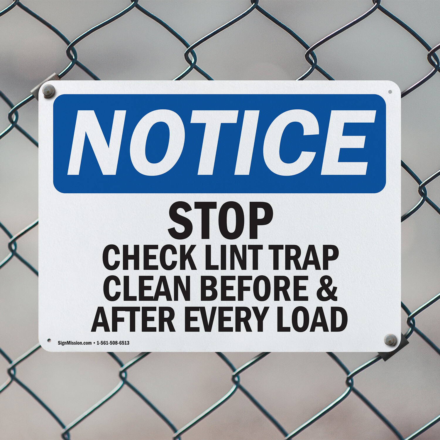 (2 Pack) Stop Check Lint Trap Clean Before & After OSHA Notice Sign Decal Metal