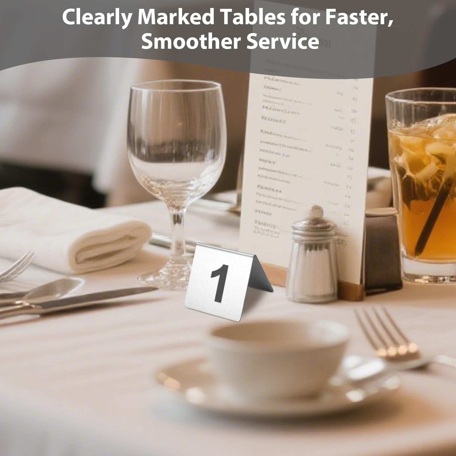 10 PCS 110 Stainless Steel Tent Style Table Numbers Signs 2.76×2.76 Inch